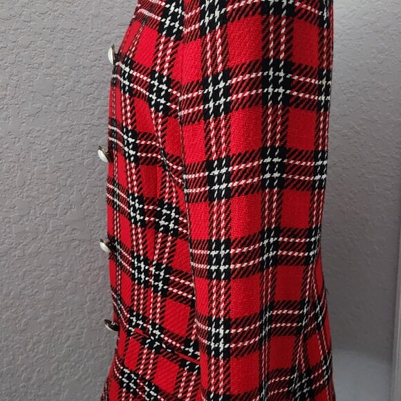 Vintage Preston & York Red Plaid Blazer Size 10 - Picture 11 of 15